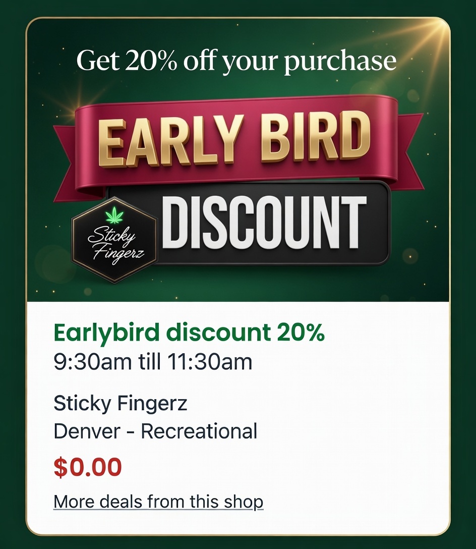 Sticky Fingerz early bird discount Denver
